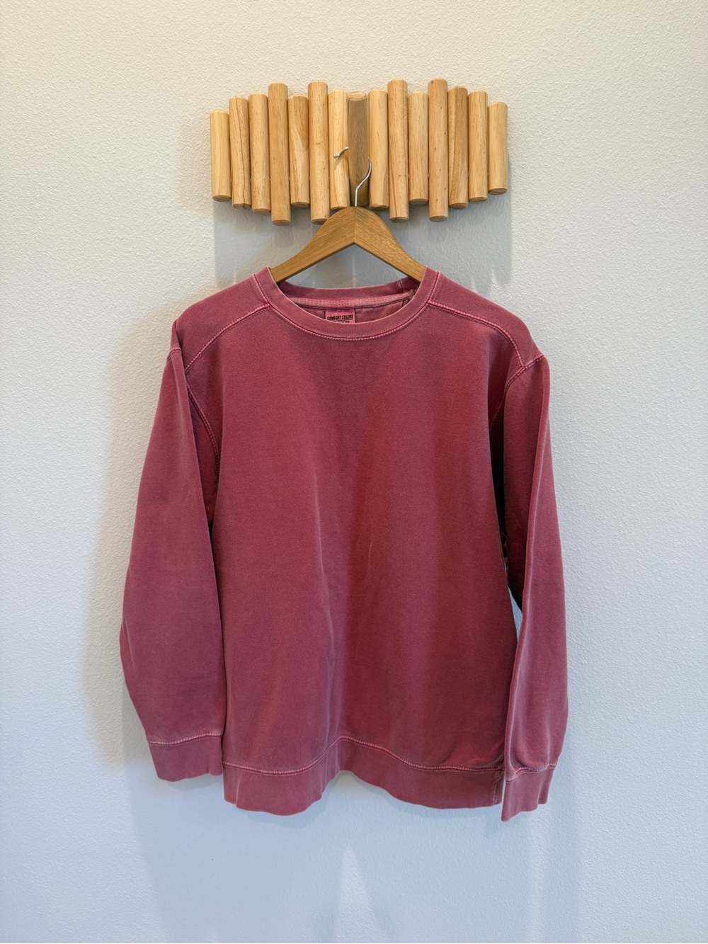 Comfort Colors Washed Crewneck Sweatshirt - Rose Crimson